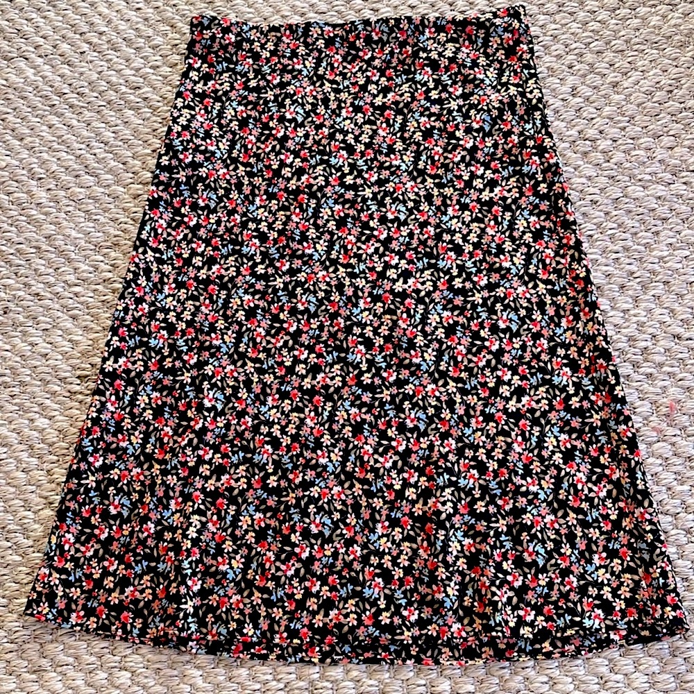 LOFT Floral Slip Skirt